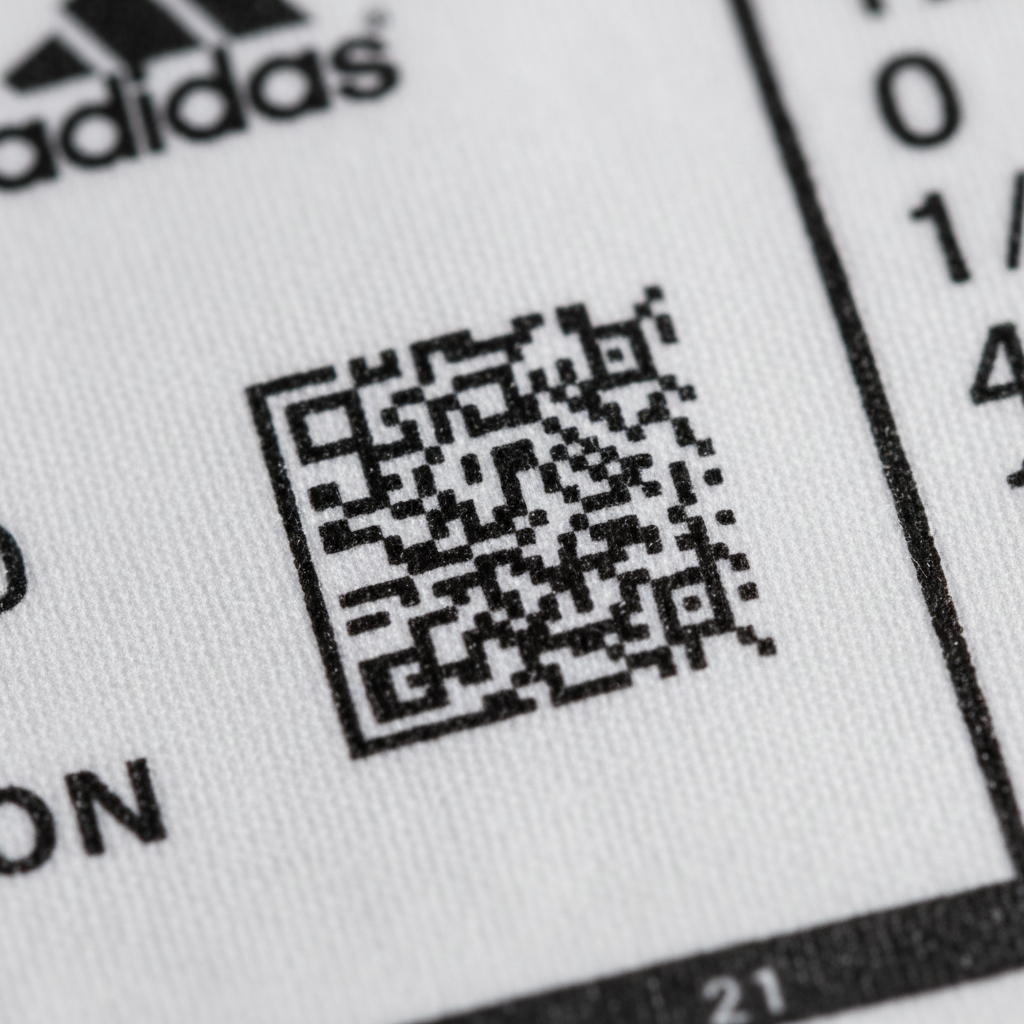 Earlier version of Adidas product label from early 2000s